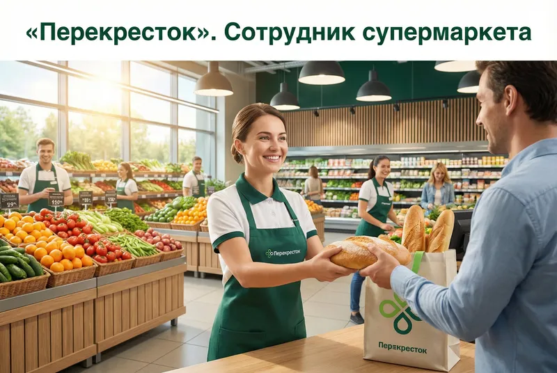 Сотрудник супермаркета «Перекрёсток»